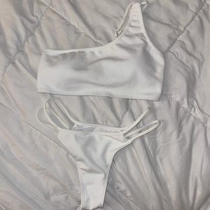 white bathing suit set